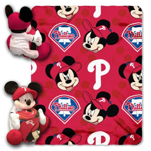  THE NORTHWEST COMPANY MLB Philadelphia Phillies Pitch Crazy Co-Branded Disneys Mickey Hugger and Fleece Throw Set
