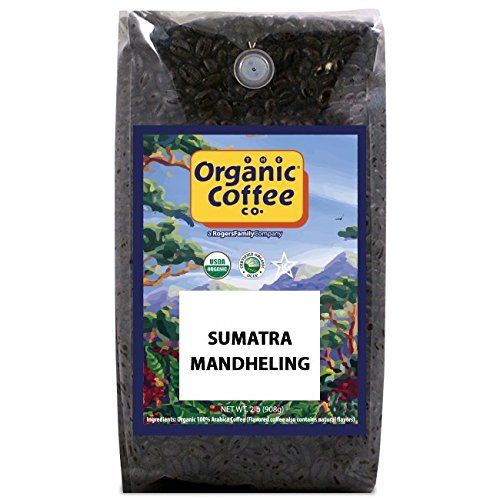  The Organic Coffee Co. Sumatra Mandheling Whole Bean Coffee 2LB (32 Ounce) Medium Light Roast USDA Organic