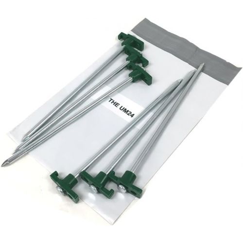  THE UM24 Set of 6 Heavy Duty Tent Pegs - 10 Metal Forged Steel Tent Tarp Stake