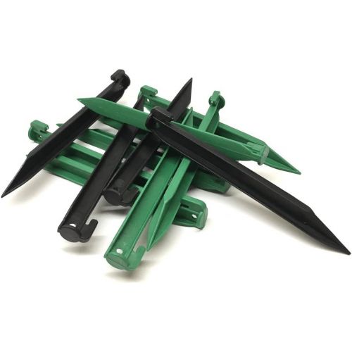  THE UM24 Set of 12 Piece Medium Heavy Duty Plastic Tent Pegs - Garden or Camping Nails Stakes 9” Length