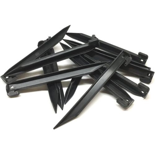  THE UM24 Set of 12 Piece Medium Heavy Duty Plastic Tent Pegs - Garden or Camping Nails Stakes 9” Length