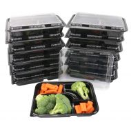 THE1 The 1 Black Plastic 5 Compartment Japanese Bento Box Food Container with Lid 200 COUNT, TZ-306x200