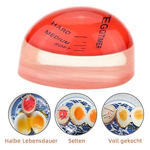  [아마존베스트]THETAG JOJYO Egg timer, cooking egg timer, choose the ripness of the eggs according to temperature and time changes, boiled eggs for breakfast (red).