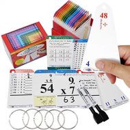Think2Master Premium 260 Laminated Multiplication & Triangle Division Flash Cards. (All 0-12 X Facts)| Bonus: 2 Dry Erase Markers & 5 Rings. | Designed by A Teacher