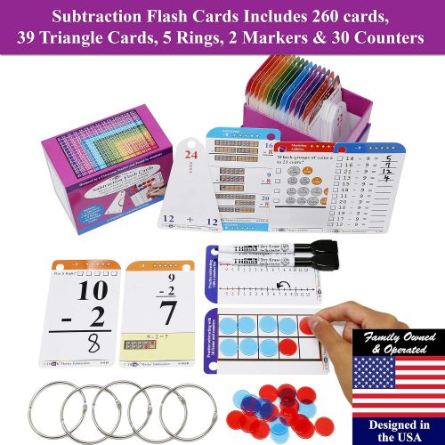  THINK2MASTER Addition, Subtraction & Multiplication Flash Cards. This 3 Pack Includes 780 Laminated Cards to Learn How to add, Subtract, Multiply, Divide & More. Plus 6 Dry Erase M
