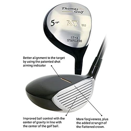  THOMAS GOLF High-Performance Fairway Woods - with Shot Accuracy Technology (CUSTOM Made for you: Select any Length/Shaft/Flex/Grip/Degree Loft) 2-3-4-5-7-9-11-13-15-17-19-21-23-25. Priced per