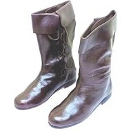 THORINSTRUMENTS (with device) Medieval Leather Boots, Riding Shoes, Fancy Armor Renaissance Costume Mens Shoes Brown