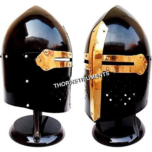  THORINSTRUMENTS (with device) Medieval Knight Ancient Armor Roman Helmet Collectible SugarLoaf Spartan Helmet with Stand