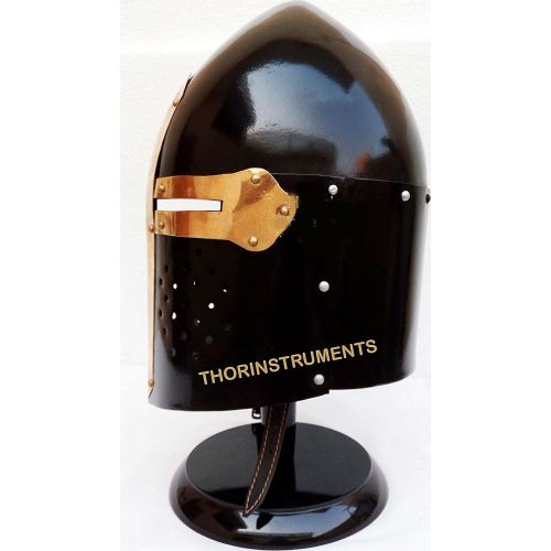 THORINSTRUMENTS (with device) Medieval Knight Ancient Armor Roman Helmet Collectible SugarLoaf Spartan Helmet with Stand