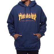THRASHER Thrasher Flame Logo Navy Pullover Hoodie