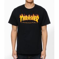 THRASHER Thrasher Flame Logo Black T-Shirt