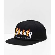 THRASHER Thrasher Magazine Flame Logo Black Snapback Hat