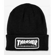 THRASHER Thrasher Black Logo Patch Beanie