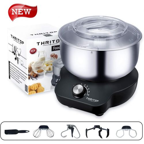  [아마존베스트]THRITOP Stand Mixer Food Mixers, with 5QT Mixing Bowl for Bread and Dough, Electric Mixer with Dough Hook, Whisk, Cookies Paddles and Spatula  6 Speed Settings, 600 W New Concept