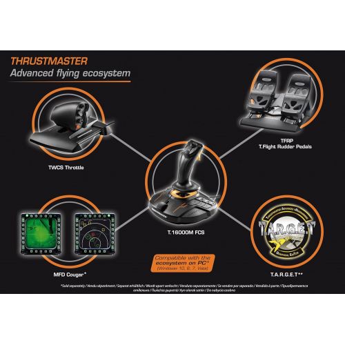  Thrustmaster T16000M FCS Flight Pack - Joystick, Throttle and Rudder Pedals - T.A.R.G.E.T Software, PC