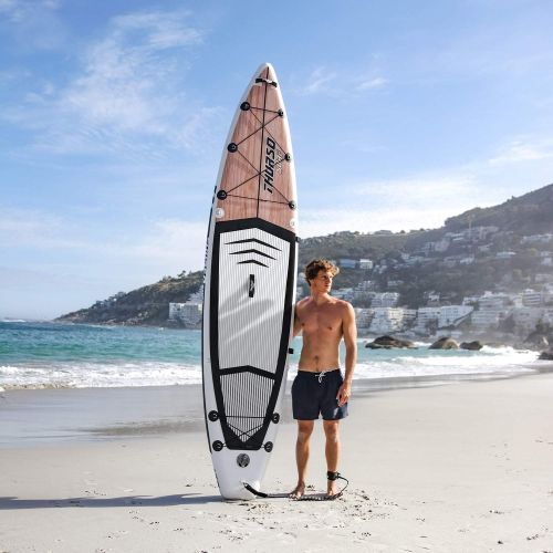  THURSO SURF Expedition Touring Inflatable Stand Up Paddle Board SUP 116 x 30 x 6 Two Layer Deluxe Package Includes Carbon Shaft Paddle/2+1 Quick Lock Fins/Leash/Pump/Roller Backpac