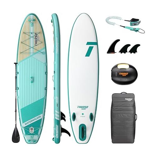  THURSO SURF Inflatable Stand Up Paddle Board All-Around SUP Waterwalker 126 10'6×31''×6'' Deluxe Package | Carbon Shaft Paddle | Roller Backpack | Rechargeable Electric Pump | Coiled Leash