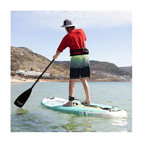  THURSO SURF Prodigy Junior Kids Inflatable SUP Stand Up Paddle Board 7'6 x 30'' x 4'' Two Layer Includes Adjustable Carbon Shaft Paddle/3 Fins/Leash/Duffle Bag/NO Pump Included