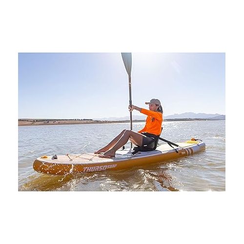  THURSO SURF Inflatable Stand Up Paddle Board All-Around SUP Waterwalker 120 10'×30''×6'' Deluxe Package | Carbon Shaft Paddle | Roller Backpack | Dual Chamber Pump | Coiled Leash