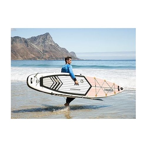  THURSO SURF Expedition Touring Inflatable Stand Up Paddle Board SUP 11'6 | 12'6 Woven Drop-Stitch Two Layer Package Carbon Hybrid Paddle/US Touring Fin/Dual Chamber Pump/Roller Backpack/Leash