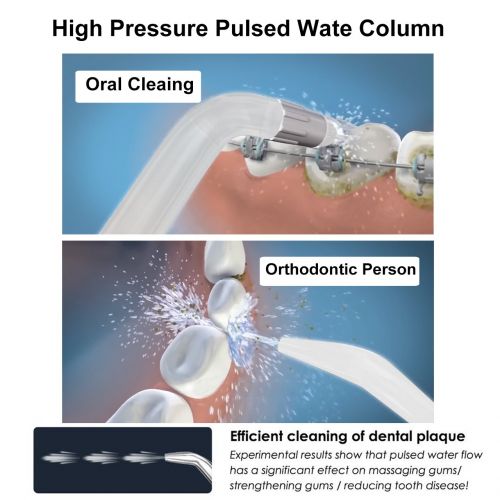  Cordless Water Flosser Oral Irrigator, THZY 2019 Upgraded IPX7 Waterproof 3-Mode USB Rechargable...