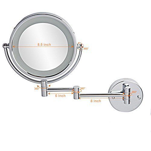  THlighting 8.5 mirrors for wall Lighted Wall Makeup Mirror vanity mirror with 5x Magnification,dual mirrors for wall decorr (8.5)