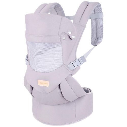  TIANCAIYIDING Ergonomic Baby Carrier with Hip Seat Soft & Breathable Baby Carriers,All Positions Front and Back for Infants to Toddlers,Up to 44lbs,Grey (Light Grey)