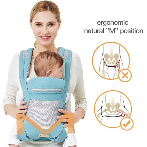  TIANCAIYIDING Infant Toddler Baby Carrier Wrap Backpack Front and Back, Hip Seat & Hood, Soft & Breathable...