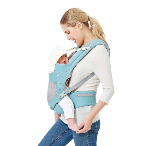  TIANCAIYIDING Infant Toddler Baby Carrier Wrap Backpack Front and Back, Hip Seat & Hood, Soft & Breathable...