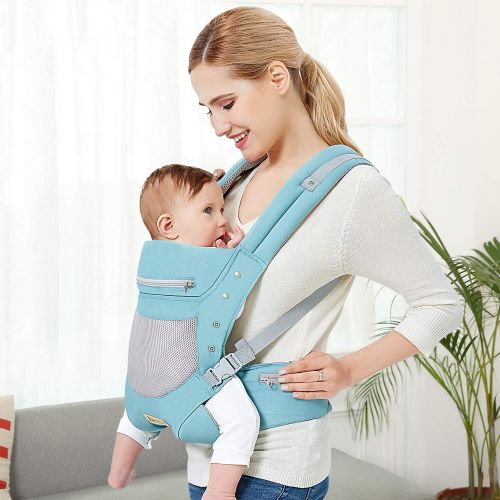  TIANCAIYIDING Infant Toddler Baby Carrier Wrap Backpack Front and Back, Hip Seat & Hood, Soft & Breathable...