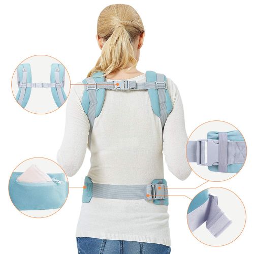  TIANCAIYIDING Infant Toddler Baby Carrier Wrap Backpack Front and Back, Hip Seat & Hood, Soft & Breathable...