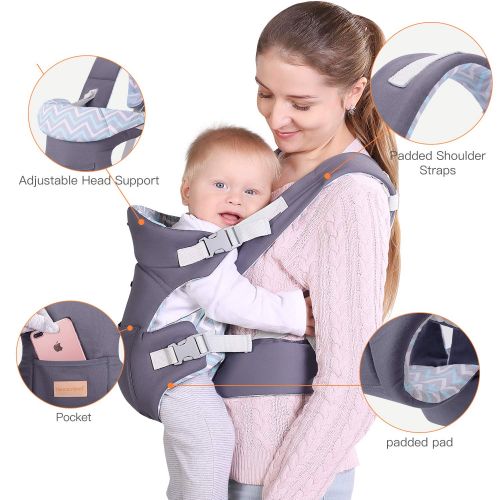  TIANCAIYIDING Ergonomic Baby Carrier, Soft & Breathable Baby Wrap Backpack Front and Back for Newborn& Infants to Toddlers -Dark Grey …