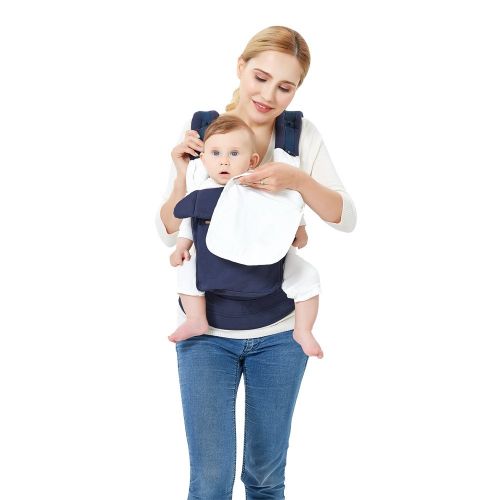  TIANCAIYIDING Baby Carrier with Bibs and Teething Pads for All Shapes and Seasons,Perfect for Alone Nursing from Infant to Toddlers and No Infant Insert Needed，Navy Blue