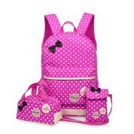 TIBES Fashion Girls Nylon Cute Backpack + Pencil Bag + Coin Purse 3pcs Set Kids Backpack Waterproof