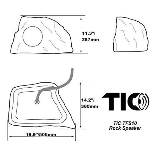  TIC TFS25-WG 8 Outdoor Weather-Resistant Omnidirectional Rock Speaker (White Granite)