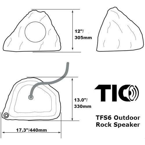  TIC TFS5-CN 6.5 Outdoor Weather-Resistant Rock Speakers (Pair) - Canyon