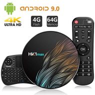TICTID Android 9.0 TV Box HK1 MAX mit Tastatur 【4G+64G】 Smart tv Box mit RK3328 Quad-core unterstuetzt 4K/ 100M LAN/1080P/AV /H.265/WIFI 2.4G/5.8G Android TV Box Media Player