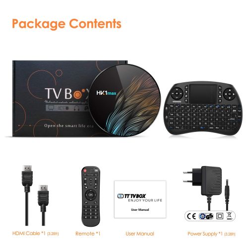  [아마존 핫딜]  [아마존핫딜]TICTID Android 9.0 TV Box HK1 MAX mit Tastatur 【4G+64G】 Smart tv Box mit RK3328 Quad-core unterstuetzt 4K/ 100M LAN/1080P/AV /H.265/WIFI 2.4G/5.8G Android TV Box Media Player