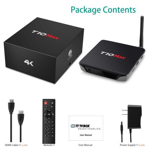  TICTID T10 MAX Android TV Box [2G32G] Amlogic S905 Chipset Android Box Bluetooth 4.1 Dual Band WiFi 2.4+5G TV Box Quad Core 4K Google Smart TV Box