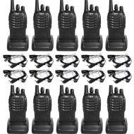 TID Two Way Radio Rechargeable 2 Way Radio UHF FRS VOX Long Range 2-Way Radios Walkie Talkies for Adults with Secret Service Earpiece (10 Radio)