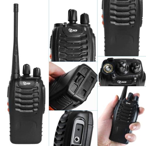  TID Two Way Radio Rechargeable 2 Way Radio UHF FRS VOX Long Range 2-Way Radios Walkie Talkies for Adults with Secret Service Earpiece (10 Radio)