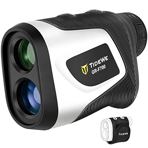  TIDEWE Golf Rangefinder with Slope, Golf Range Finder Magnetic Holder, 700/1000Y Flag Pole Locking Multi Functional Laser Rangefinder with Rechargeable Battery for Golfing & Huntin