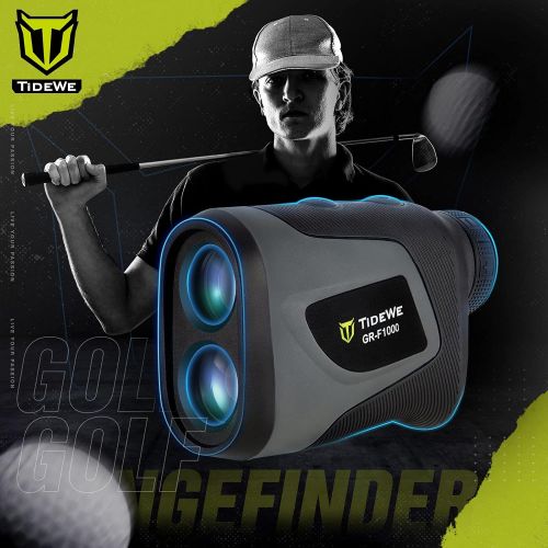  TIDEWE Golf Rangefinder with Slope, Golf Range Finder Magnetic Holder, 700/1000Y Flag Pole Locking Multi Functional Laser Rangefinder with Rechargeable Battery for Golfing & Huntin