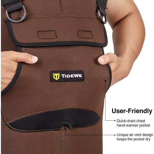  TideWe Neoprene Waders, Cleated Bootfoot Men Chest Waders, Waterproof Durable Fishing & Hunting Neoprene Chest Waders