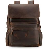 [아마존 핫딜]  [아마존핫딜]TIDING Tiding 15.6 Inch Vintage Mens Crazy Horse Cowhide Real Leather Laptop Backpack Large Capacity Travel Bag Bookbag