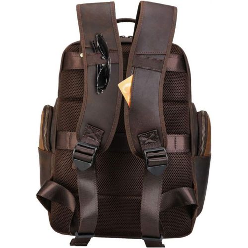  [아마존 핫딜] [아마존핫딜]TIDING Tiding Leather Backpack 15.6 inch Laptop Backpack Vintage Business Travel Bag Large Capacity School Daypacks with USB Charging Port & YKK Zippers