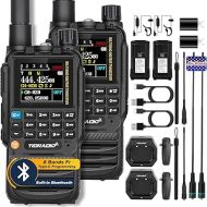 TIDRADIO TD-H3 GMRS Radio Handheld,Type C & Wireless Programming 8-Band Long Range Walkie Walkies Rechargeable Portable Two Way Radios Air Band, Frequency Match, DTMF Lock, NOAA FM AM- Full Kit 2Pack