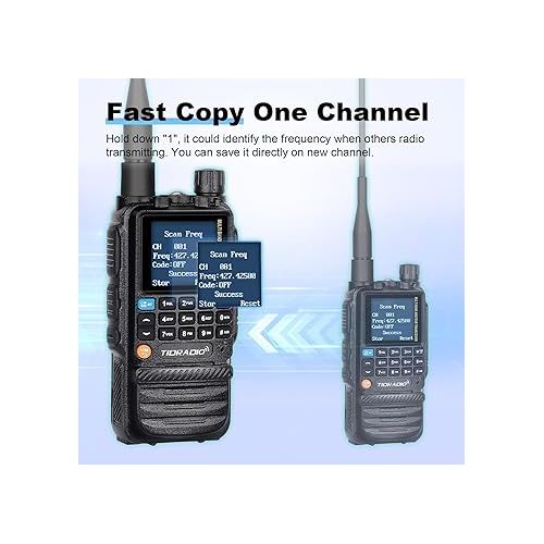  TIDRADIO TD-H3 Ham Radio 8-Band Long Rechargeable 2500mAh Large Batteries Range Walkie Talkies Rechargeable Handheld Portable Two Way Radios,Wireless Replication,DTMF FM AM NOAA(2 Pack)