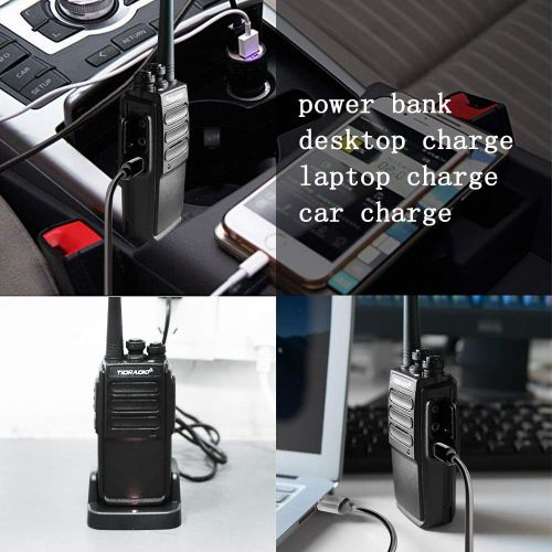  TIDRADIO Walkie Talkies Rechargeable Long Range 2 Way Radio Micro USB Charge Plug Walkie Talkies Long Range