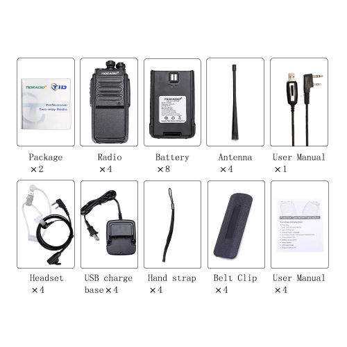  TIDRADIO Walkie Talkies Rechargeable Long Range 2 Way Radio Micro USB Charge Plug Walkie Talkies Long Range